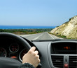 Woman driving a car