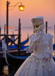 Venice carnival mask on the sunrise