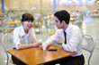 business people at lunch