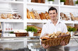 The seller in shop