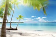 Caribbean sea and coconut palms