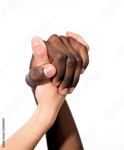 Photo: hands, black and white hands, black and white