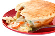 Chicken Pot Pie on Red Plate Chicken Pot Pie on Red Plate