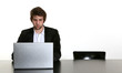 computer and young man