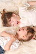 Two girls laughing