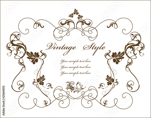 Vektor: vintage floral frame vintage floral frame