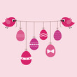 birds and Easter Egg background