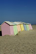 France, Berck, cabines colorées sur la plage