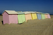 France, Berck, cabines colorées sur la plage
