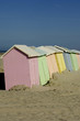 France, Berck, cabines colorées sur la plage