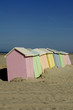 France, Berck, cabines colorées sur la plage