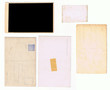 Vintage distressed postcards (retro part) and a photo frame