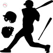 baseball silhouette - vector