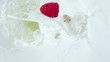 Fruits and grains mixing with the milk