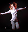young and beautiful girl in jump
