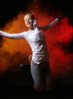 young and beautiful girl in jump