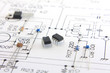Electronic tools and components on a scheme