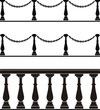Architectural element - a balustrade, fence with chain