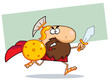 Male Spartan Gladiator With A Shield And Sword