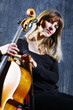 Beautiful cello musician