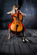 Beautiful cello musician