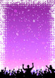Happy people having fun at discotheque in an abstract background
