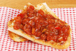 closeup of bruschetta