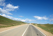 Fernstraße in Sibirien in der Nähe von Irkutsk