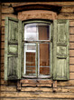 Landschaftstypisches sibirisches Holzfenster
