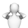 Personnage 3d avec les mains sur les oreilles