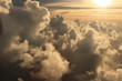 Aerial view of Antigua Island in the Caribbean sea at sunset