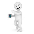 Funny smile character with compass Funny smile character with compass