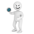 Funny smile character with compass Funny smile character with compass