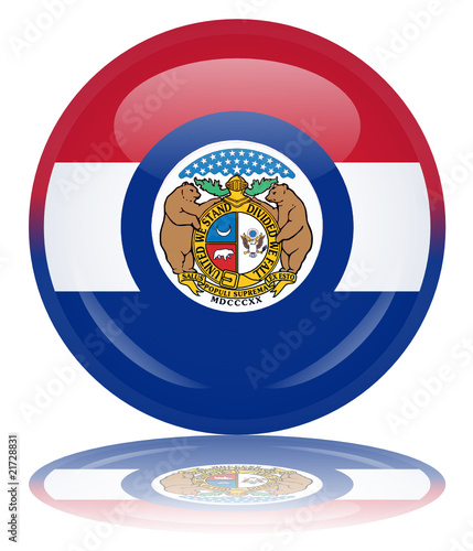 state of missouri flag. State of Missouri Flag Web Button (USA America Misouri Vector)