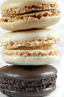 macarons chocolat praline vanille