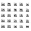 glossy grey buttons - medecine - set 8