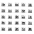 glossy grey buttons - communication - set 7