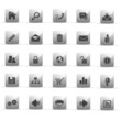 glossy grey buttons - web internet - set 1