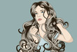 Beautiful woman with long curly hair. Beautiful woman with long curly hair.