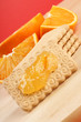 Biscuits, marmalade and orange Biscuits, marmalade and orange