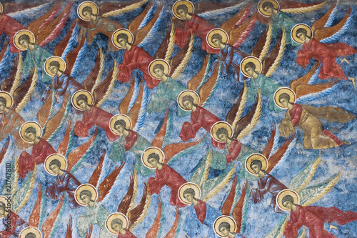 Photo: Detail from a fresco painting from Sucevita Monastery, Romania Detail from a fresco painting from Sucevita Monastery, Romania