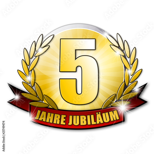 Illustration: 5 Jahre Jubiläum Button, Icon 5 Jahre Jubiläum Button, Icon