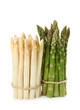 White and green asparagus isolated on white background White and green asparagus isolated on white background