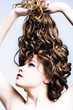 Beautiful woman with long curly hair Beautiful woman with long curly hair