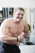 Laughing guy in gym