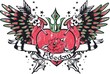 fancy red heart with wing fancy red heart with wing