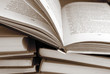 books in sepia color