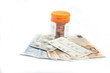 Pills & banknotes : Medical costs concept