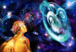A man in space looks at creation
