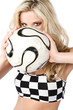 Frau mit Fußball